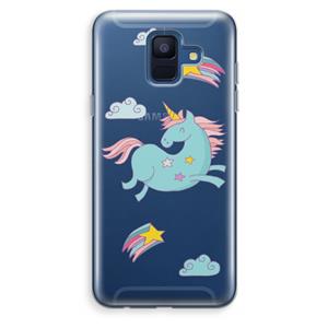 CaseCompany Vliegende eenhoorn: Samsung Galaxy A6 (2018) Transparant Hoesje