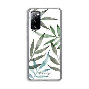 CaseCompany Tropical watercolor leaves: Samsung Galaxy S20 FE / S20 FE 5G Transparant Hoesje