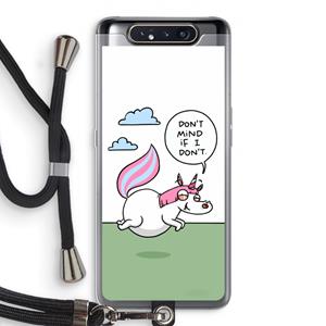 CaseCompany Unicorn: Samsung Galaxy A80 Transparant Hoesje met koord