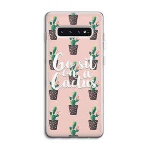 CaseCompany Cactus quote: Samsung Galaxy S10 4G Transparant Hoesje