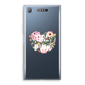 CaseCompany GRL PWR Flower: Sony Xperia XZ1 Transparant Hoesje