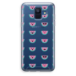 CaseCompany Smiley watermeloenprint: Samsung Galaxy A6 (2018) Transparant Hoesje