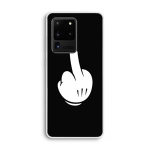 CaseCompany Middle finger black: Samsung Galaxy S20 Ultra Transparant Hoesje