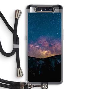 CaseCompany Travel to space: Samsung Galaxy A80 Transparant Hoesje met koord