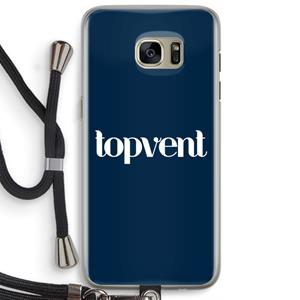 CaseCompany Topvent Navy: Samsung Galaxy S7 Edge Transparant Hoesje met koord