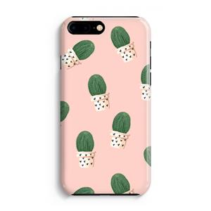 CaseCompany Cactusprint roze: iPhone 8 Plus Volledig Geprint Hoesje