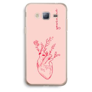 CaseCompany Blooming Heart: Samsung Galaxy J3 (2016) Transparant Hoesje