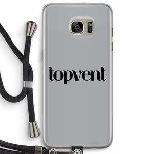 CaseCompany Topvent Grijs Zwart: Samsung Galaxy S7 Edge Transparant Hoesje met koord