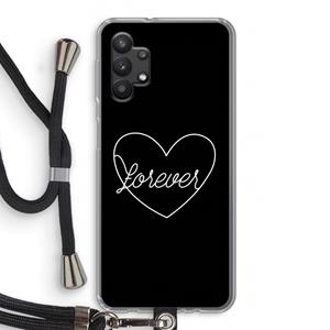 CaseCompany Forever heart black: Samsung Galaxy A32 5G Transparant Hoesje met koord