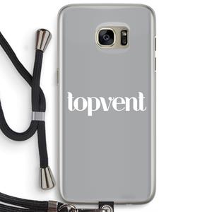 CaseCompany Topvent Grijs Wit: Samsung Galaxy S7 Edge Transparant Hoesje met koord