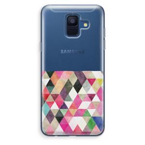CaseCompany Gekleurde driehoekjes: Samsung Galaxy A6 (2018) Transparant Hoesje