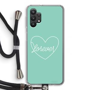 CaseCompany Forever heart pastel: Samsung Galaxy A32 5G Transparant Hoesje met koord