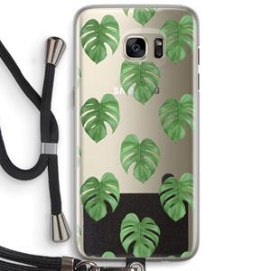 CaseCompany Monstera leaves: Samsung Galaxy S7 Edge Transparant Hoesje met koord