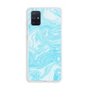 CaseCompany Waterverf blauw: Galaxy A71 Transparant Hoesje