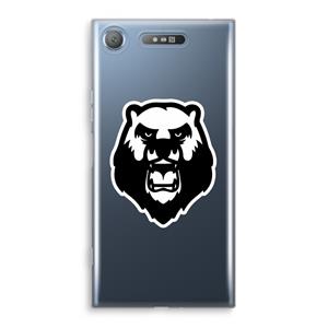 CaseCompany Angry Bear (white): Sony Xperia XZ1 Transparant Hoesje