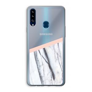 CaseCompany A touch of peach: Samsung Galaxy A20s Transparant Hoesje