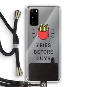CaseCompany Fries before guys: Samsung Galaxy S20 Transparant Hoesje met koord