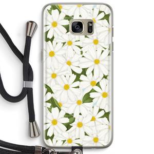 CaseCompany Summer Daisies: Samsung Galaxy S7 Edge Transparant Hoesje met koord