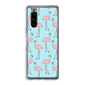 CaseCompany Anything Flamingoes: Sony Xperia 5 Transparant Hoesje