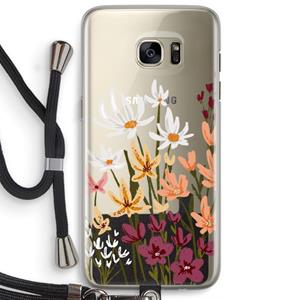 CaseCompany Painted wildflowers: Samsung Galaxy S7 Edge Transparant Hoesje met koord