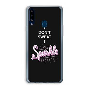 CaseCompany Sparkle quote: Samsung Galaxy A20s Transparant Hoesje