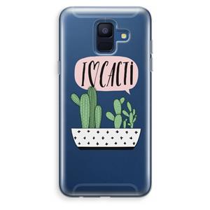CaseCompany I love cacti: Samsung Galaxy A6 (2018) Transparant Hoesje
