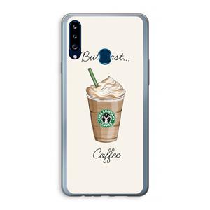CaseCompany But first coffee: Samsung Galaxy A20s Transparant Hoesje
