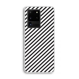 CaseCompany Strepen zwart-wit: Samsung Galaxy S20 Ultra Transparant Hoesje