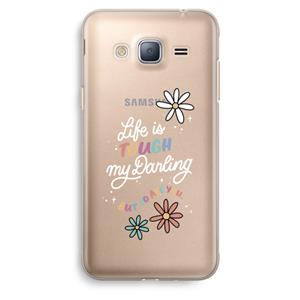 CaseCompany Tough Life: Samsung Galaxy J3 (2016) Transparant Hoesje