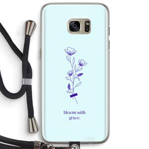 CaseCompany Bloom with grace: Samsung Galaxy S7 Edge Transparant Hoesje met koord