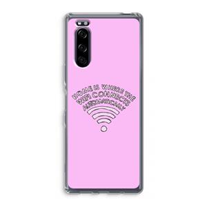 CaseCompany Home Is Where The Wifi Is: Sony Xperia 5 Transparant Hoesje