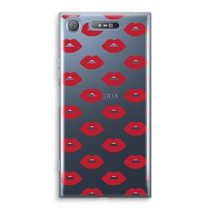 CaseCompany Lips: Sony Xperia XZ1 Transparant Hoesje