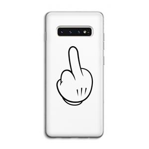 CaseCompany Middle finger white: Samsung Galaxy S10 4G Transparant Hoesje