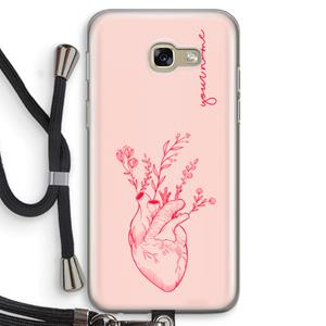 CaseCompany Blooming Heart: Samsung Galaxy A5 (2017) Transparant Hoesje met koord