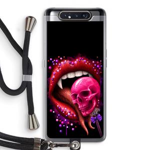 CaseCompany Dodelijk zoet: Samsung Galaxy A80 Transparant Hoesje met koord
