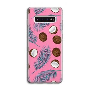 CaseCompany Kokosnoot roze: Samsung Galaxy S10 4G Transparant Hoesje