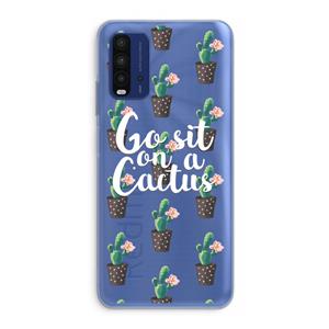 CaseCompany Cactus quote: Xiaomi Redmi 9T Transparant Hoesje