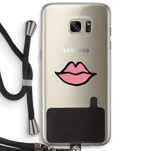 CaseCompany Kusje: Samsung Galaxy S7 Edge Transparant Hoesje met koord