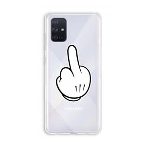 CaseCompany Middle finger white: Galaxy A71 Transparant Hoesje