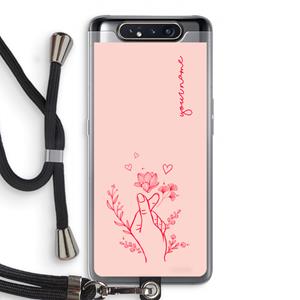 CaseCompany Giving Flowers: Samsung Galaxy A80 Transparant Hoesje met koord