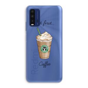 CaseCompany But first coffee: Xiaomi Redmi 9T Transparant Hoesje