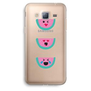 CaseCompany Smiley watermeloen: Samsung Galaxy J3 (2016) Transparant Hoesje
