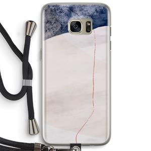 CaseCompany Stone White: Samsung Galaxy S7 Edge Transparant Hoesje met koord