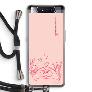 CaseCompany Love is in the air: Samsung Galaxy A80 Transparant Hoesje met koord