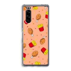 CaseCompany Chicken 'n Fries: Sony Xperia 5 Transparant Hoesje