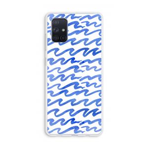 CaseCompany Blauwe golven: Galaxy A71 Transparant Hoesje