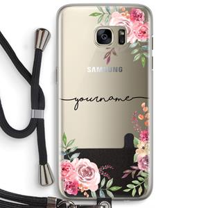 CaseCompany Rozen: Samsung Galaxy S7 Edge Transparant Hoesje met koord
