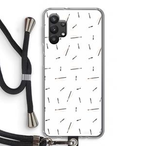 CaseCompany Hipster stripes: Samsung Galaxy A32 5G Transparant Hoesje met koord