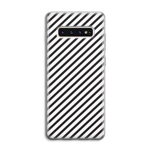 CaseCompany Strepen zwart-wit: Samsung Galaxy S10 4G Transparant Hoesje