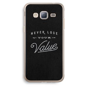 CaseCompany Never lose your value: Samsung Galaxy J3 (2016) Transparant Hoesje